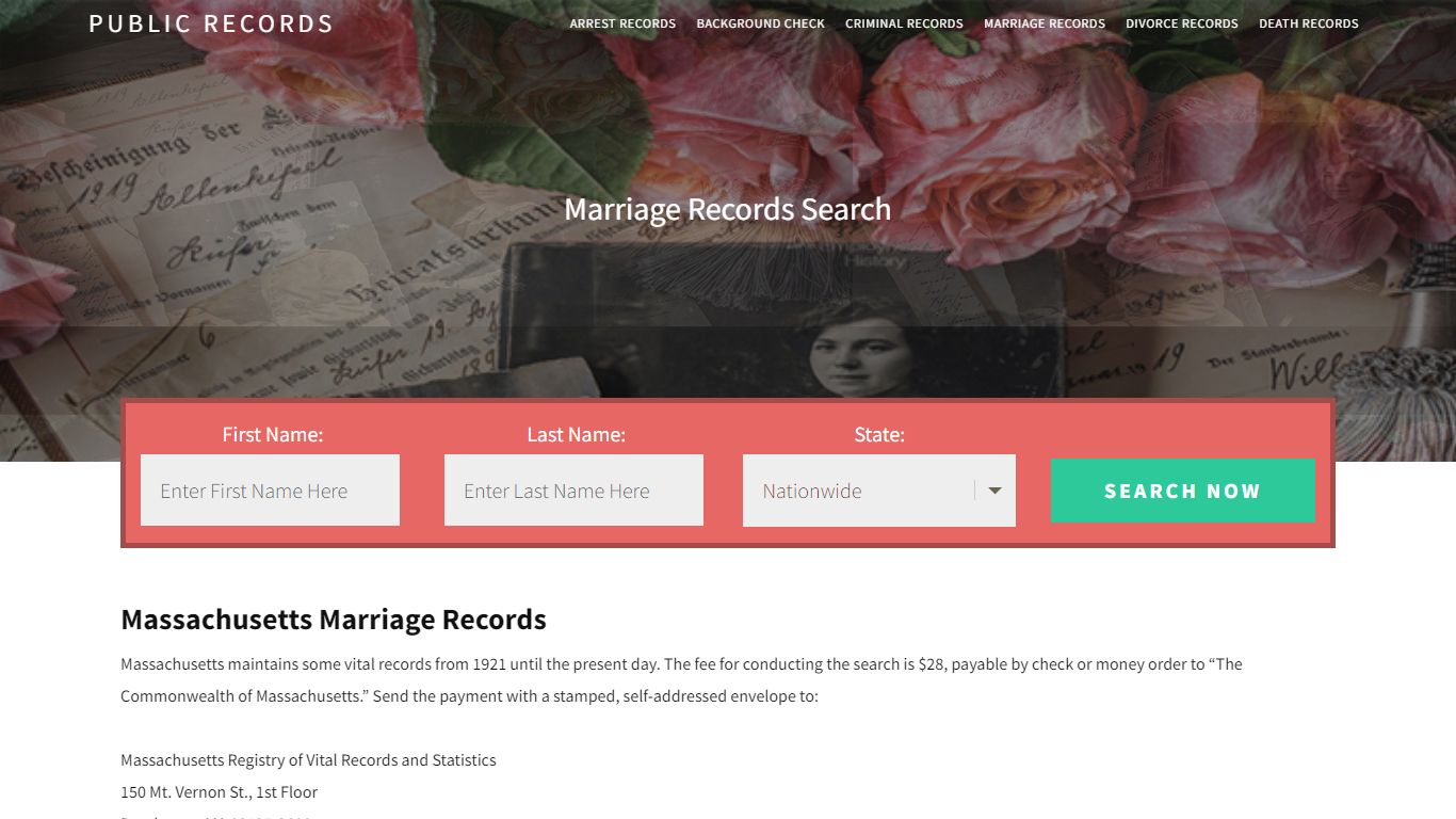 Massachusetts Marriage Records | Enter Name and Search. 14Days Free